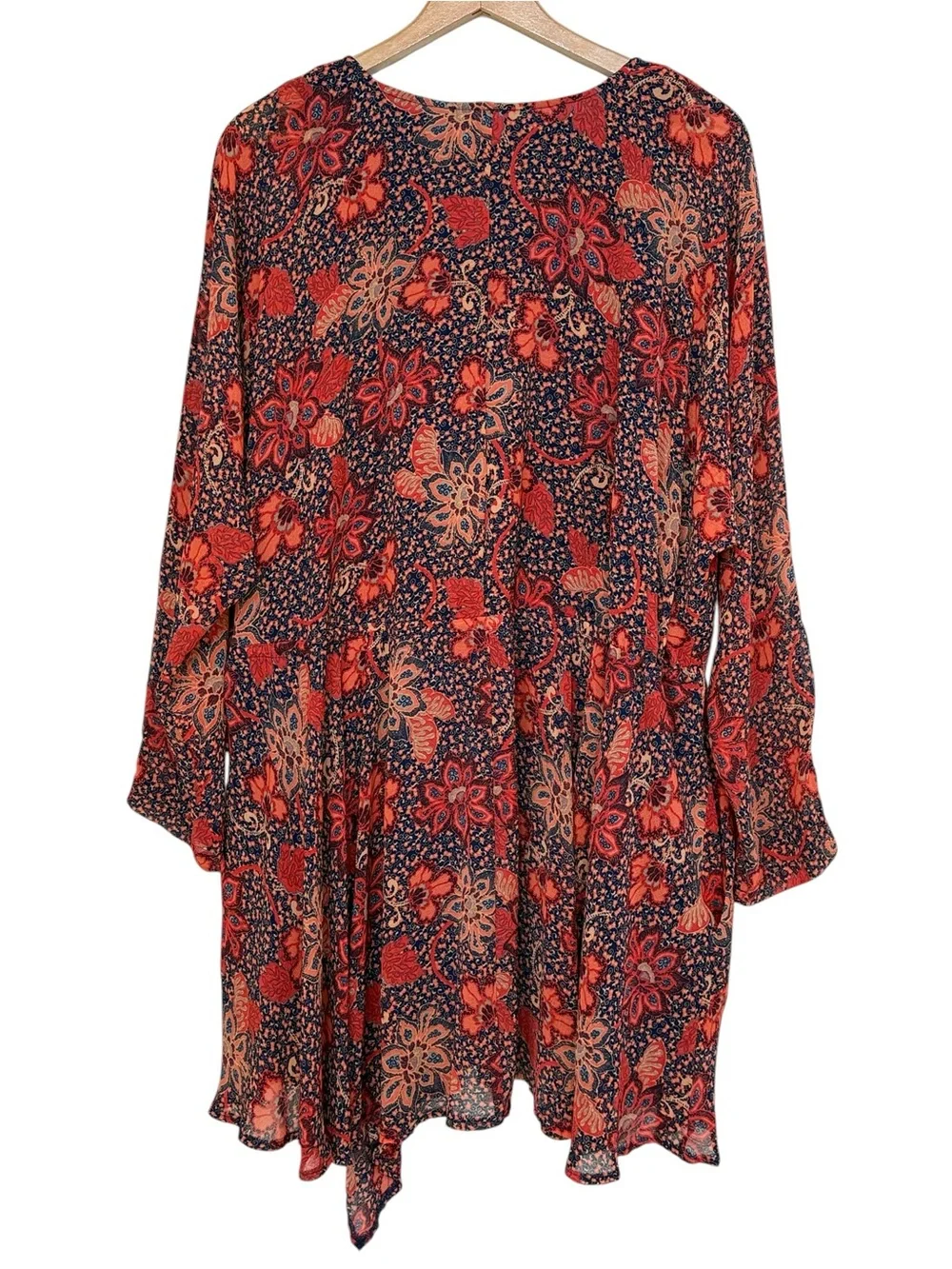 Free People Boho Floral Wrap Style Mini Dress Medium NWT